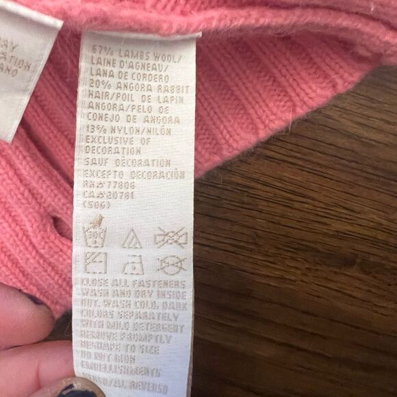 Vintage Tommy Hilfiger Angora Wool cable knit cardigan sweater. Size Large - Picture 9 of 10